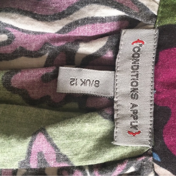 Anthropologie ‘Conditions Apply’ Midi Dress multi floral with puff sleeves sz 8 - Picture 5 of 5